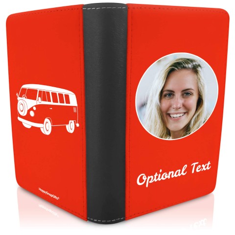 (UK Standard 21cm) (Camper Van Icon) Red (Optional Personalised Gift Text)