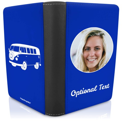 (UK Standard 21cm) (Camper Van Icon) Royal Blue (Optional Personalised Gift Text)