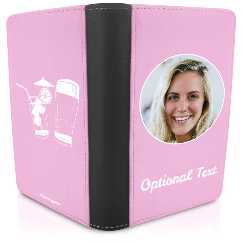 (UK Standard 21cm) (Drinks Icon) Baby Pink (Optional Personalised Gift Text)