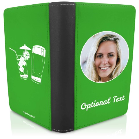 (UK Standard 21cm) (Drinks Icon) Bright Green (Optional Personalised Gift Text)