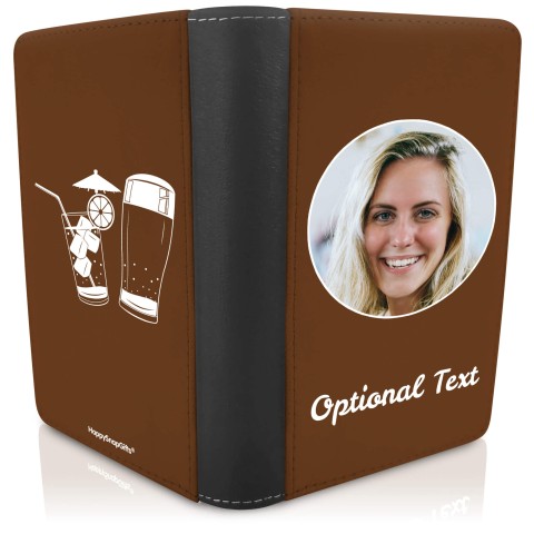(UK Standard 21cm) (Drinks Icon) Brown (Optional Personalised Gift Text)