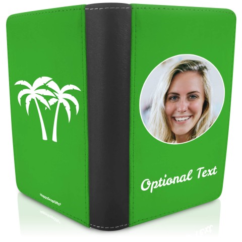 (UK Standard 21cm) (Palm Trees Icon) Bright Green (Optional Personalised Gift Text)