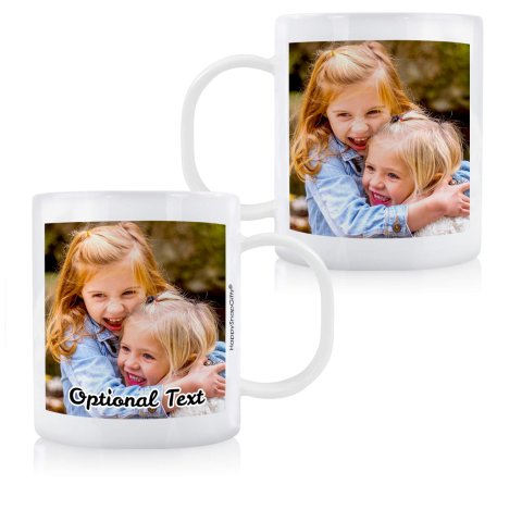 (11oz White) with 1 Photo Printed Front & Back (Personalised with Text)