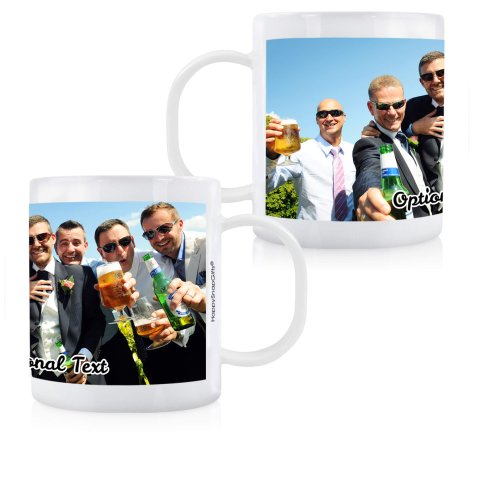 (11oz White) with 1 Wrapped Around Image (Personalised with Text)