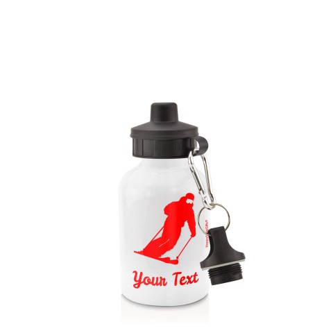 in White (400ml) with Screw Cap (Single Finger Icon) - Red (Personalised with Text)