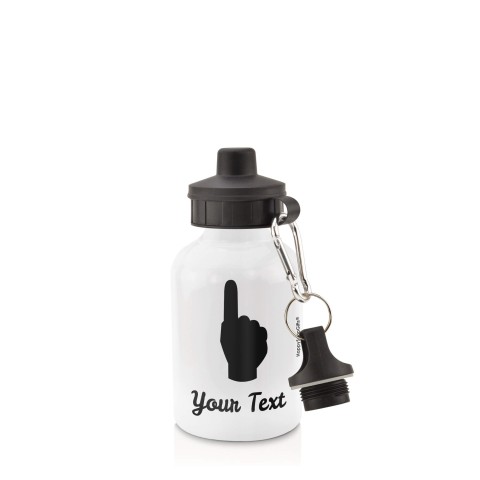 in White (400ml) with Screw Cap (We Are No. 1 Icon) - Black (Personalised with Text)