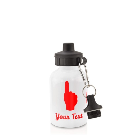 in White (400ml) with Screw Cap (We Are No. 1 Icon) - Red (Personalised with Text)