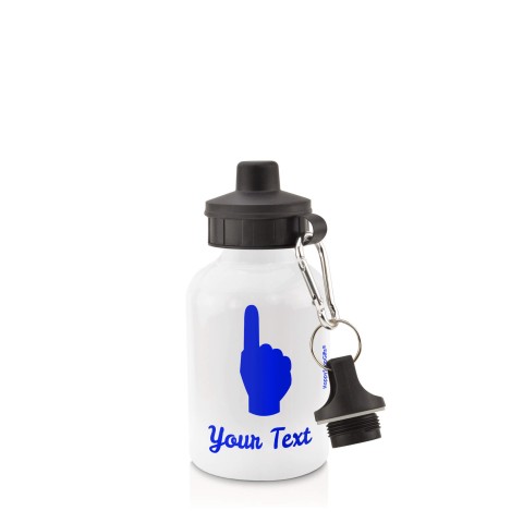 in White (400ml) with Screw Cap (We Are No. 1 Icon) - Royal Blue (Personalised with Text)