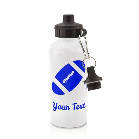 in White (600ml) with Screw Cap (Running Icon) - Royal Blue (Personalised with Text)