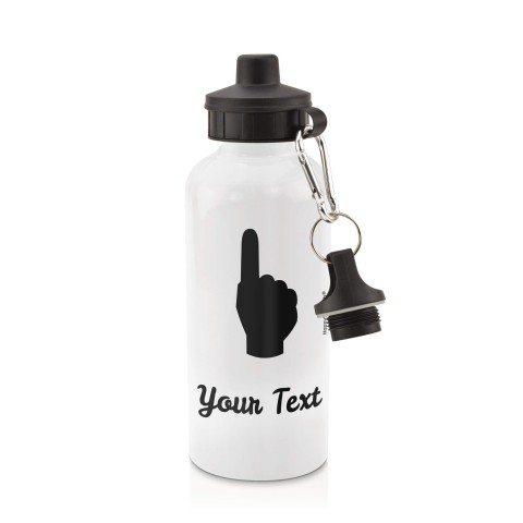 in White (600ml) with Screw Cap (We Are No. 1 Icon) - Black (Personalised with Text)