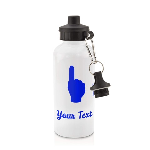 in White (600ml) with Screw Cap (We Are No. 1 Icon) - Royal Blue (Personalised with Text)