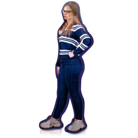 (Hand Cut - Larger Size) - Navy Blue Fleece Fabric