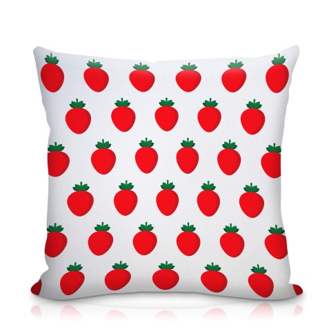(25cm Square) with Strawberry Design Water Resistant Polyester Fabric with Organic Lavender