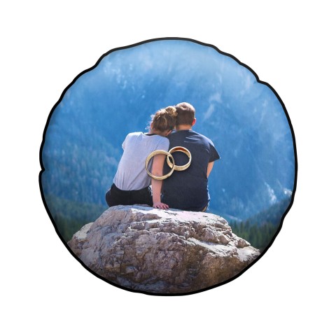 (25cm Circle) Black & Gold Soft Velvet Polyester Fabric (Optional Personalised Gift Text)