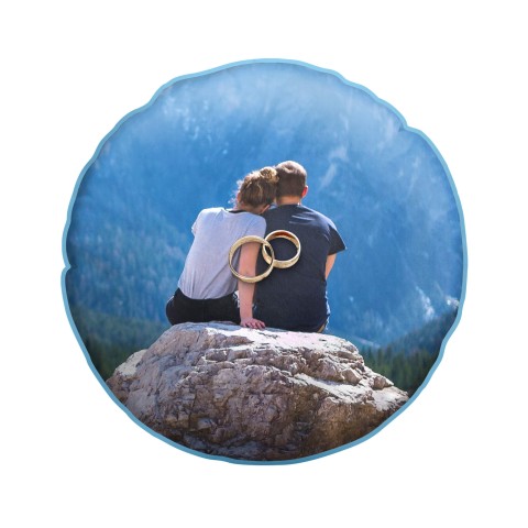 (25cm Circle) Sky Blue Soft Velvet Polyester Fabric (Optional Personalised Gift Text)