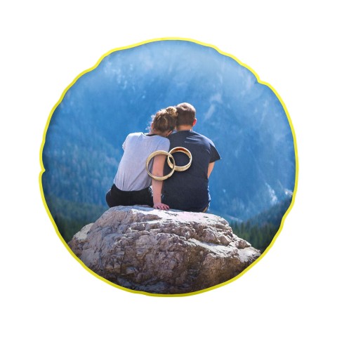 (25cm Circle) Yellow Soft Velvet Polyester Fabric (Optional Personalised Gift Text)