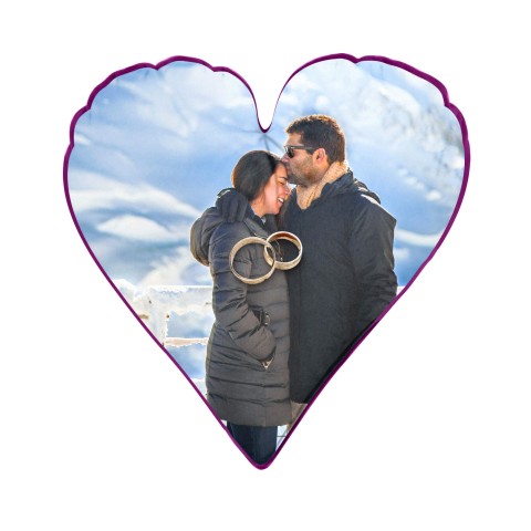 (Heart 25cm) Purple Soft Velvet Polyester Fabric (Optional Personalised Gift Text)