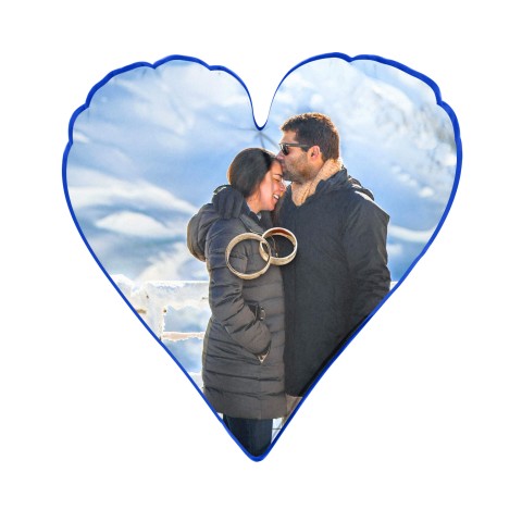 (Heart 25cm) Royal Blue Soft Velvet Polyester Fabric (Optional Personalised Gift Text)