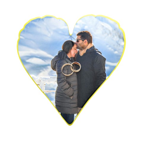 (Heart 25cm) Yellow Soft Velvet Polyester Fabric (Optional Personalised Gift Text)