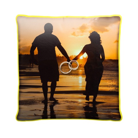 (Square 25cm) Yellow Soft Velvet Polyester Fabric (Optional Personalised Gift Text)