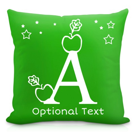 (40cm) with Alphabet Theme Bright Green Mock Suede Polyester Fabric (Optional Personalised Gift Text)