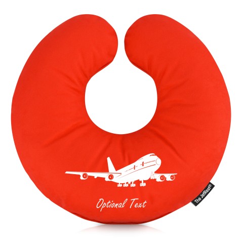 (25cm) (Plane Icon) Red Soft Velvet Polyester Fabric (Optional Personalised Gift Text)