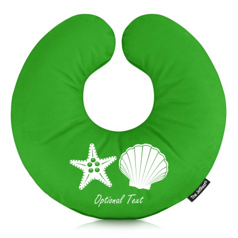 (25cm) (Starfish Icon) Bright Green Soft Velvet Polyester Fabric (Optional Personalised Gift Text)
