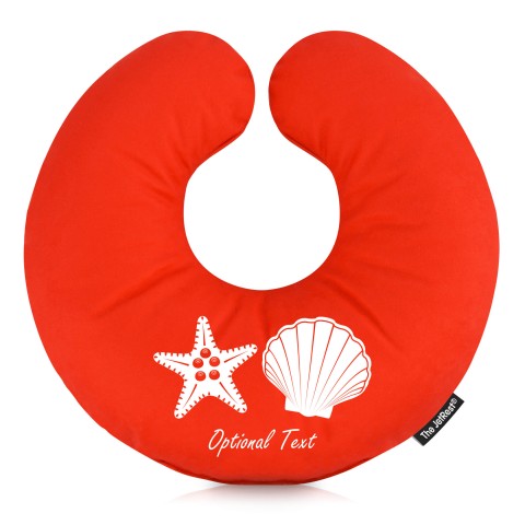 (25cm) (Starfish Icon) Red Soft Velvet Polyester Fabric (Optional Personalised Gift Text)