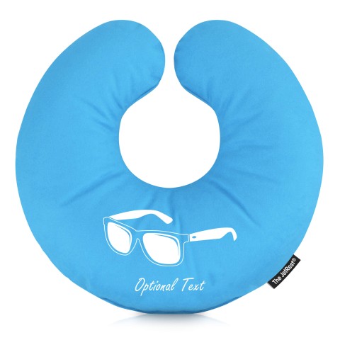 (25cm) (Sunglasses Icon) Sky Blue Soft Velvet Polyester Fabric (Optional Personalised Gift Text)