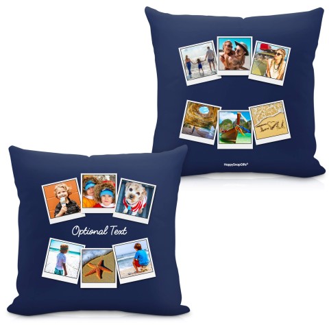 (40cm) (Polaroid Style Photo Print) Navy Blue Soft Velvet Polyester Fabric (Optional Personalised Gift Text)