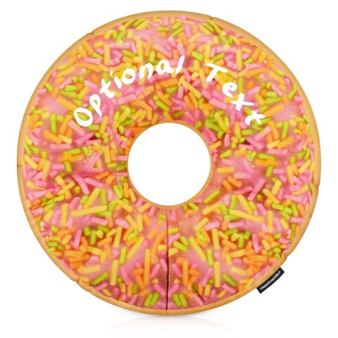 (34cm) with Pink Icing Sprinkle Design Soft Velvet Polyester Fabric (Personalised with Text)