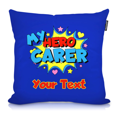 (40cm) (Carer) Soft Velvet Polyester Fabric with Removable Cover (Zip) (Optional Personalised Gift Text)