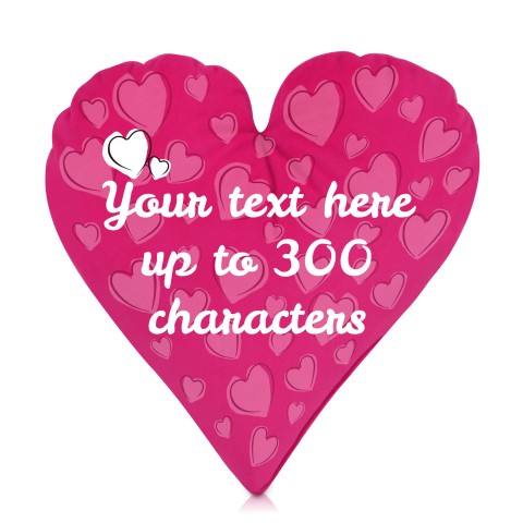 (25cm Heart) Fuchsia Pink Soft Velvet Polyester Fabric (Optional Personalised Gift Text)