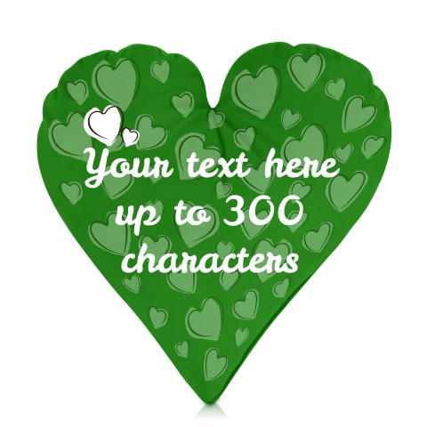 (25cm Heart) Bright Green Soft Velvet Polyester Fabric (Optional Personalised Gift Text)