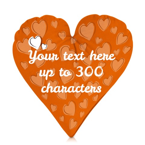 (25cm Heart) Orange Soft Velvet Polyester Fabric (Optional Personalised Gift Text)