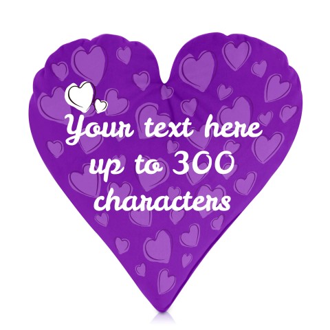 (25cm Heart) Purple Soft Velvet Polyester Fabric (Optional Personalised Gift Text)