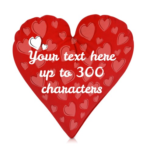(25cm Heart) Red Soft Velvet Polyester Fabric with Organic Lavender (Optional Personalised Gift Text)