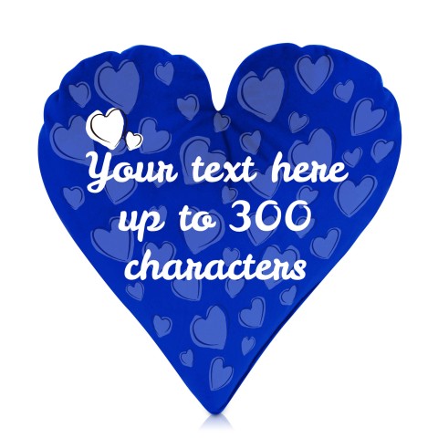 (25cm Heart) Royal Blue Soft Velvet Polyester Fabric with Organic Lavender (Optional Personalised Gift Text)