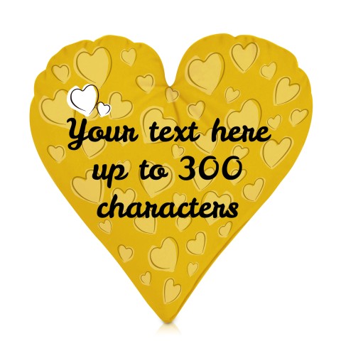 (25cm Heart) Yellow Soft Velvet Polyester Fabric with Organic Lavender (Optional Personalised Gift Text)