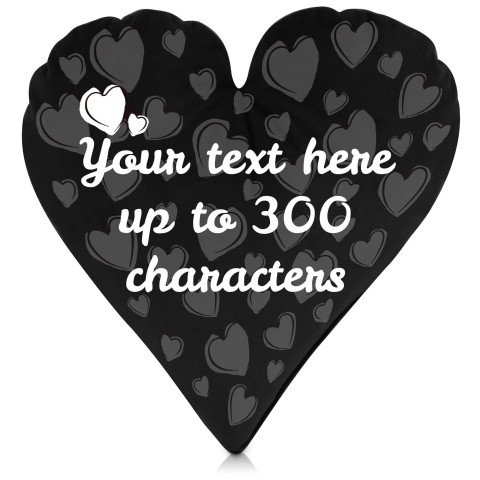 (Heart 40cm) Black Soft Velvet Polyester Fabric (Optional Personalised Gift Text)