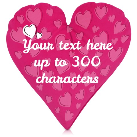 (Heart 40cm) Fuchsia Pink Soft Velvet Polyester Fabric (Optional Personalised Gift Text)