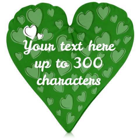 (Heart 40cm) Bright Green Soft Velvet Polyester Fabric (Optional Personalised Gift Text)