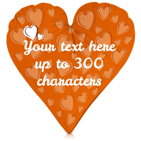 (Heart 40cm) Orange Soft Velvet Polyester Fabric (Optional Personalised Gift Text)