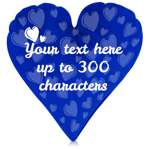 (Heart 40cm) Royal Blue Soft Velvet Polyester Fabric with Organic Lavender (Optional Personalised Gift Text)