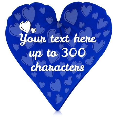 (Heart 40cm) Royal Blue Soft Velvet Polyester Fabric (Optional Personalised Gift Text)