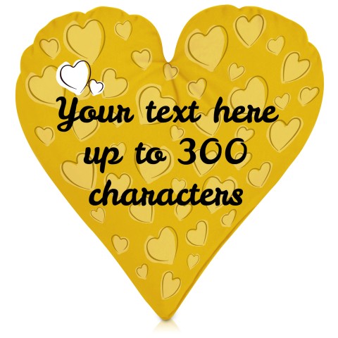 (Heart 40cm) Yellow Soft Velvet Polyester Fabric with Organic Lavender (Optional Personalised Gift Text)