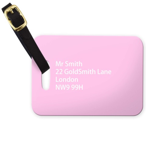 (10cm x 7cm) - Baby Pink with Leather Strap (Personalised with Text)