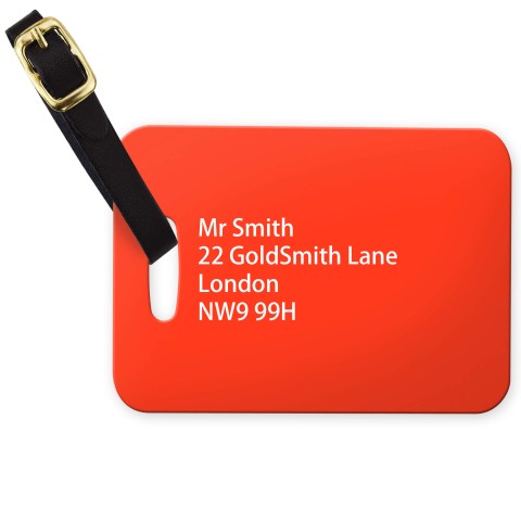 (10cm x 7cm) - Red with Leather Strap (Personalised with Text)