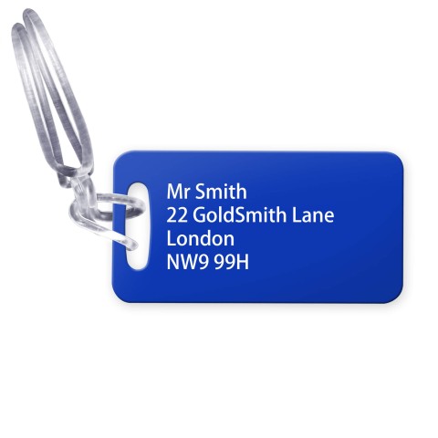 (9cm x 4.5cm) - Royal Blue with Clear Loop Fastening (Personalised with Text)