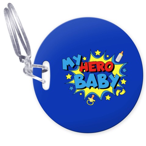 (10cm Circle) (Baby) with Clear Loop Fastening (Personalised with Text)